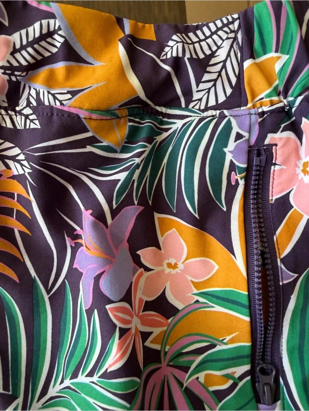Reel Legends Purple Tropical Floral Athletic Shorts W/ Green & Pink SZ PS